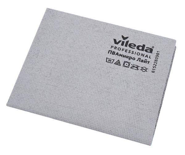Салфетка ПВА микро Лайт Vileda 30х36 см, серая, 5 штук