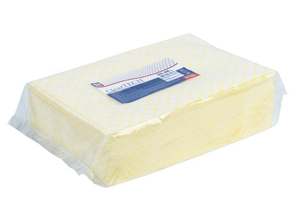 Салфетки из нетканого материала ClearTECH, 30х42 см, плотность 60 г, желтые, 50 штук