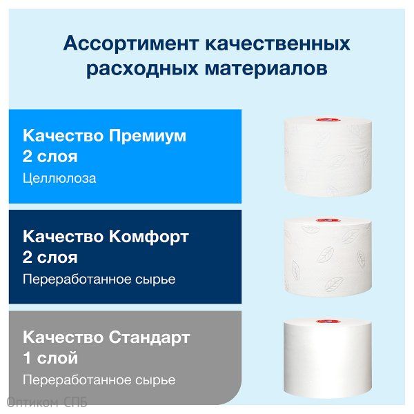 Туалетная бумага Торк Миди Комфорт, T6, 2-слойная, белая, 100 метров, 27 рулонов в коробке