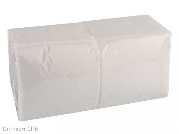 Салфетки бумажные, 33х33 см, 1-слойные, белые, 300 листов в упаковке, 9 пачек в коробке