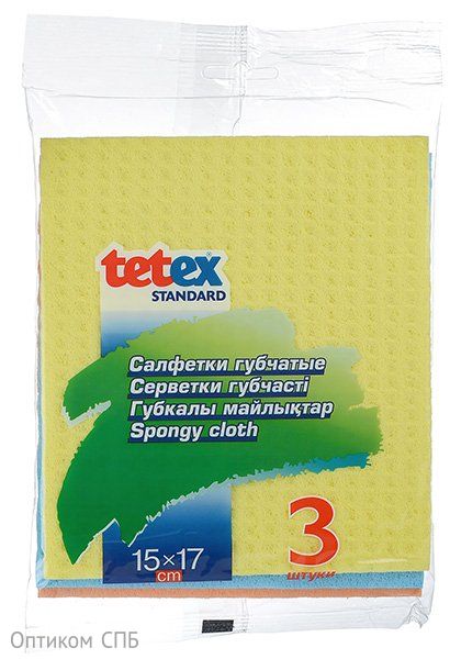 Салфетка Тetex прорезиненная, 15х17 см, 3 штуки