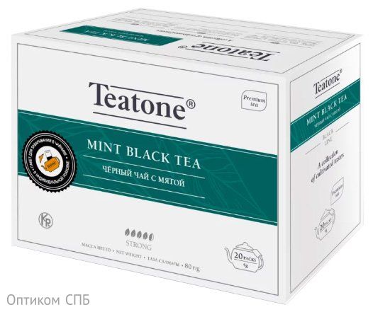 Чай черный с мятой Teatone, 20 штук по 4 грамм