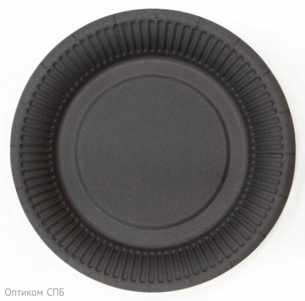 Тарелка картонная, диаметр 230 мм, чёрная, 100 штук
