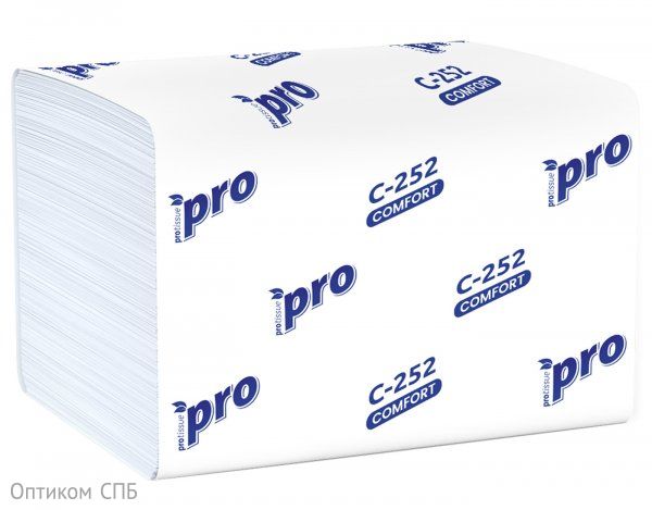 Салфетки PROtissue, 15х21 см, 1-слойные,  1/2 сложения N4, белые, 200 листов