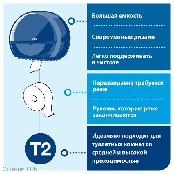Туалетная бумага в мини-рулонах Торк-Tellus Комфорт, T2, 2-слойная, белая, 170 метров, 12 рулонов в упаковке