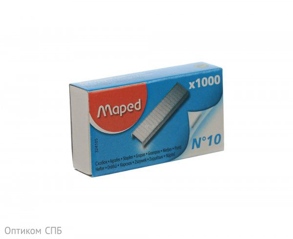 Скобы №10 Maped, никелированные, 1000 штук в упаковке, Standard - фото №1