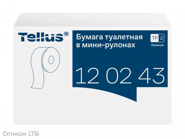 Туалетная бумага Торк-Tellus Премиум, Т2, 2-слойная, белая, 170 метров, 12 рулонов в упаковке