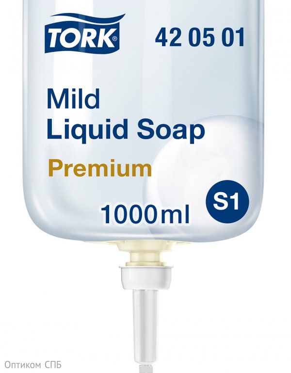 Крем-мыло жидкое картриджное Tork Premium, 1 литр, S1, 6 штук в упаковке - фото №1