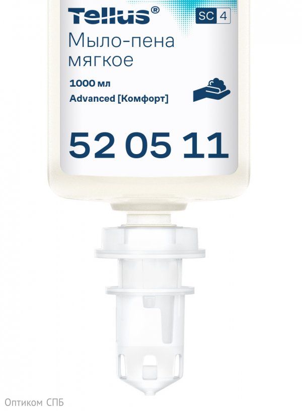 Мыло-пена мягкое картриджное Торк-Tellus Комфорт, 1 литр, система S4, 6 штук в коробке 