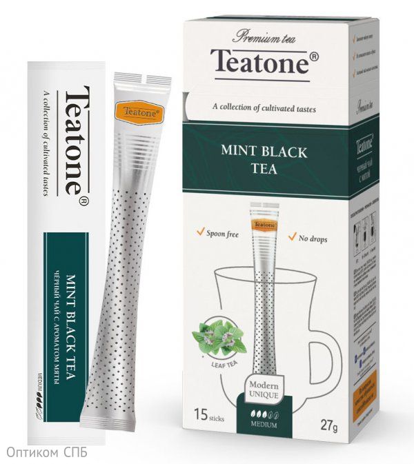 Чай черный с мятой, Teatone, 15 штук по 1,8 грамм - фото №1