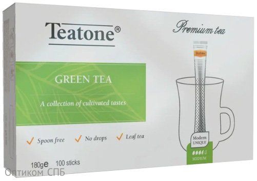 Чай зеленый Teatone, 100 стикеров в упаковке