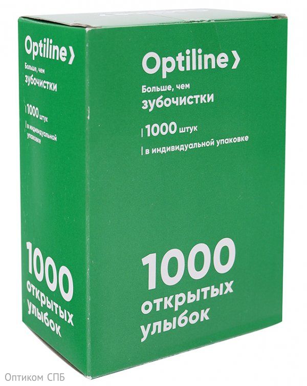 Зубочистки Optiline, бамбуковые, в индивидуальной полиэтиленовой упаковке, 1000 штук - фото №1