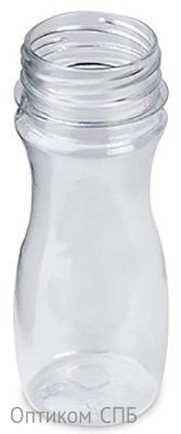 Бутылка без крышки 100 мл, широкое горло 38 мм, прозрачная, 400 штук в полиэтилене