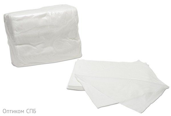 Полотенца одноразовые, 45х90 см, 40 г/м2, спанлейс, белые, 50 штук в упаковке
