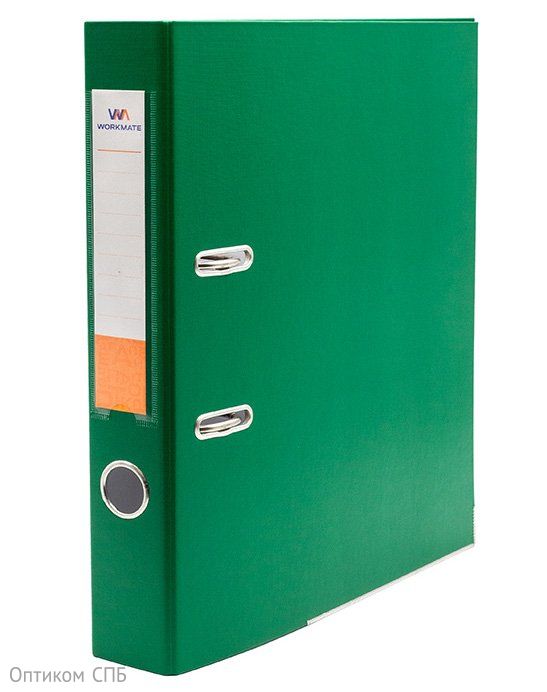 Папка-регистратор 50 мм, ПВХ, с металлическим уголком, собранная, зеленая - фото №1