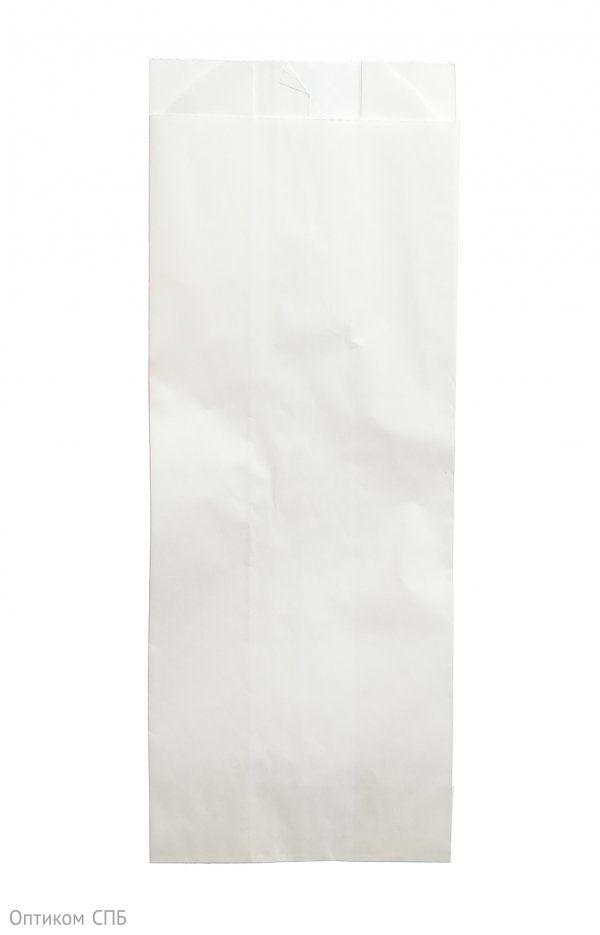 Пакет бумажный, 100х65х260 мм, жиростойкая бумага "Ж", белый, 3200 штук в коробке