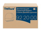 Диспенсер для туалетной бумаги в мини джамбо рулонах Tellus выполнен из противоударного пластика белого цвета, устойчив к внешним воздействиям. Вмещает в себя объемный рулон туалетной бумаги мини джамбо, гарантирует постоянное наличие бумаги в санузле с интенсивным трафиком, оптимизирует рабочее время технического персонала. Оснащен специальным встроенным стопором для предотвращения свободного прокручивания рулона, исключает нецелевой перерасход материалов. Имеет зубцы для удобного отрыва бумаги. Специальное смотровое окошко для контроля наличия бумаги позволяет показывать необходимость быстрой заправки диспенсера.

Диспенсер подходит для туалетных комнат с высокой проходимостью. Широко используется в крупных торгово-развлекательных центров, аэропортов, вокзалов и медицинских комплексов.