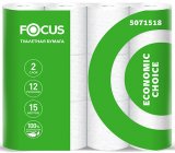 Туалетная бумага FOCUS Economic Choice, 2-слойная, белая, 12 рулонов в упаковке
