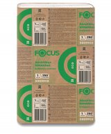 Полотенца бумажные листовые Focus Eco, 1-слойные, 250 листов в упаковке