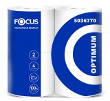 Туалетная бумага Focus Optimum, 2-слойная, белая, 4 рулона в упаковке