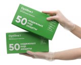 Перчатки виниловые Optiline, неопудренные, размер М, прозрачные, 100 штук в упаковке