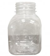 Бутылка без крышки, 200 мл, квадратная, широкое горло 38 мм, прозрачная, 100 штук