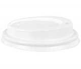 Крышка для стакана, диаметр 80 мм, с отверстием, белая, в упаковке 100 штук