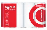 Туалетная бумага Focus Premium, 3-слойная, белая, 8 рулонов в упаковке