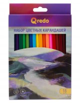 Карандаши цветные Qredo Mountain River, 18 цветов, деревянные, трехгранные