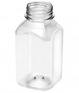 Бутылка без крышки 300 мл, квадратная, широкое горло 38 мм, прозрачная 
