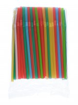 Трубочки для коктейля, диаметр 8 мм, длина 24 см, гофрированные, цветные, 100 штук