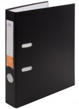 Папка-регистратор Workmate 50 мм, ПВХ, черная, без металлической окантовки, собранная