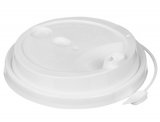 Крышка для стакана с клапаном, диаметр 80 мм, белая матовая, полипропилен, 50 штук
