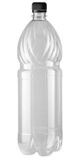 Бутылка с крышкой, 1500 мл, узкое горло 28 мм, прозрачная, 60 штук