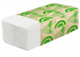 Полотенца бумажные Focus Eco V-сложения, белые, однослойные, 250 листов в упаковке, 23х20,5 см, 15 упаковок в коробке