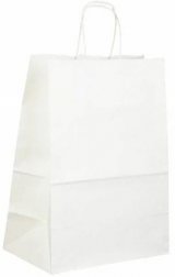 Пакет-сумка с кручеными ручкам, 28+15х32 см, белый, 300 штук