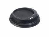 Крышка для стакана, диаметр 80 мм, с отверстием, черная, в упаковке 100 штук