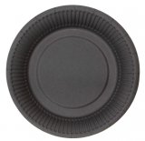 Тарелка картонная, диаметр 180 мм, чёрная, 100 штук