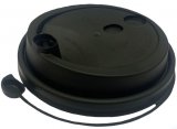 Крышка с клапаном для стакана, диаметр 90 мм, черная матовая, полипропилен, 50 штук