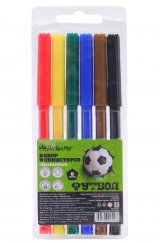 Фломастеры ПандаРог Футбол, 6 цветов, смываемые, в пластиковом блистере