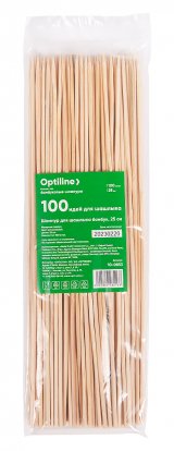 Шампур для шашлыка Optiline, бамбук, 25 см, 100 штук в упаковке