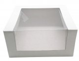 Коробка для торта с окном, 225х225х110 мм, белая, 50 штук