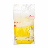 Перчатки резиновые хозяйственные Vileda Контракт, размер L, желтые, 10 пар в упаковке, 50 пар в коробке