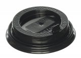 Крышка для стакана с носиком, диаметр 80 мм, черная, 100 штук