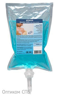 Мыло-гель для тела и волос КЕМАN используется совместно с диспенсерами системы S1. Предназначено для очищения тела и волос. Имеет мягкий состав. Бережно ухаживает за кожей и волосами. Объем картриджа 1 литр. В упаковке 6 штук.