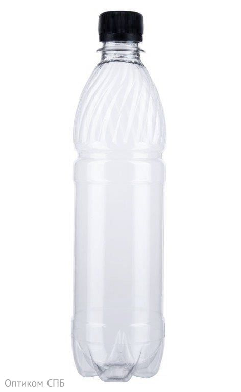 Бутылка с крышкой, 500 мл, узкое горло 28 мм, прозрачная АПГ, 100 штук