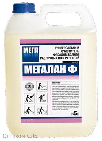 Концентрированное жидкое щелочное средство для очистки фасадов зданий и поверхностей, облицованных различными строительными материалами.