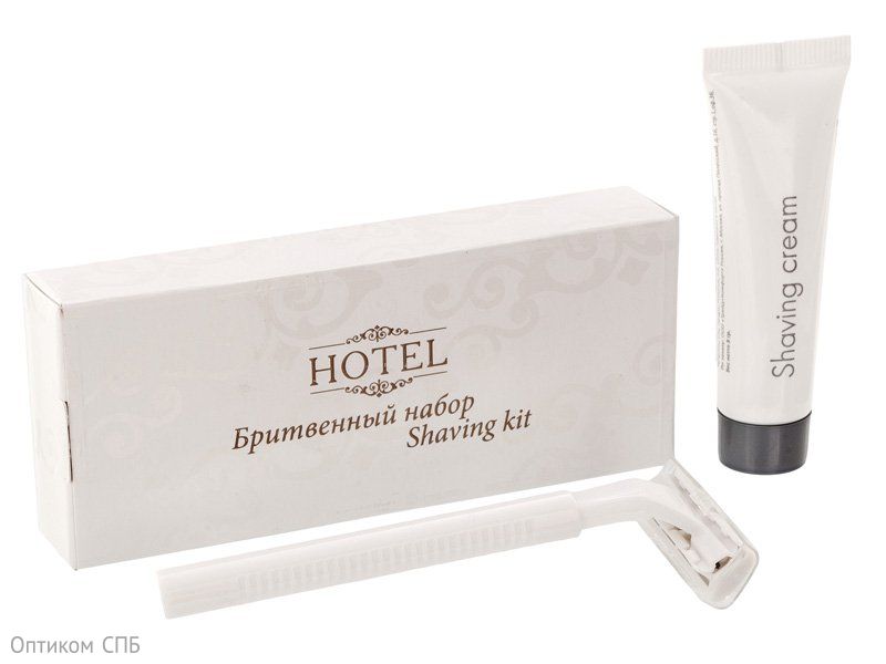 Бритвенный набор Hotel (Отель) состоит из одноразового бритвенного станка и крема для бритья. Упаковка - картонная коробочка. Количество в коробке - 200 штук.