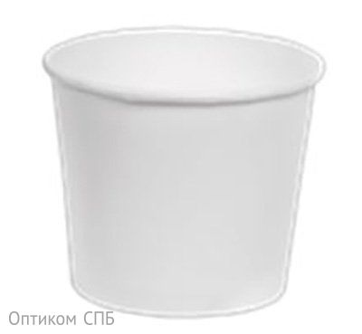 Контейнер бумажный, 700 мл, диаметр 116 мм, высота 108 мм, белый, 35 штук (крышка 19-5293, 19-5520)