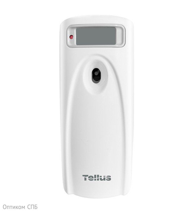Диспенсер для аэрозольного освежителя воздуха Tellus выполнен из противоударного АВС-пластика белого цвета. Оснащен регулировкой интенсивности распыления, подходит для туалетных комнат любой проходимости. Программируемые режимы работы по часам и дням недели, легкое обслуживание, простая и быстрая установка и замена аэрозольного освежителя обеспечат чистоту и свежесть помещения 24 часа в сутки. Работает от двух батареек АА. Имеет сменный электронный блок. Устойчив к воздействию моющих средств. Размер 175х76 мм. Поставляется в картонном коробе.
